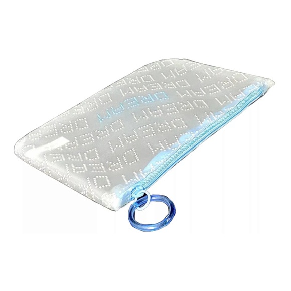 IPSY Blue Drawstring Pouch with “Dream” Print & Matching Cosmetic Bag - 5 x 7” - Picture 4 of 5